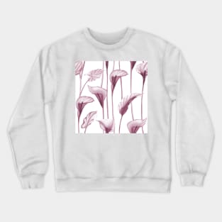 Xray Calla Lilly flowers. Tropical transparent watercolor flowers print Crewneck Sweatshirt